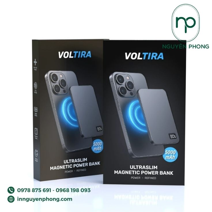 Mẫu hộp giấy đựng sạc dự phòng điện thoại 